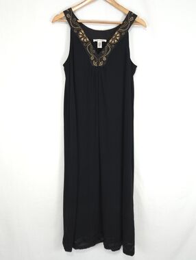 Oscar De La Renta Women's Black Pima Cotton Nightgown